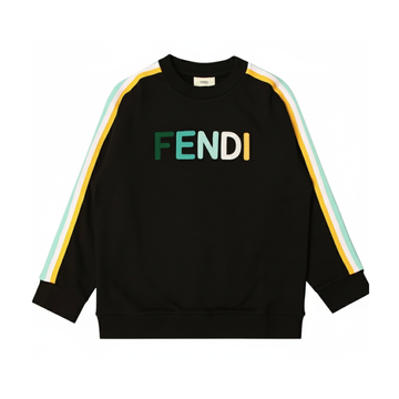 Fendi kids sweatshirt featuring rainbow stripes on sleeves available at Lestyle Boutique Melbourne