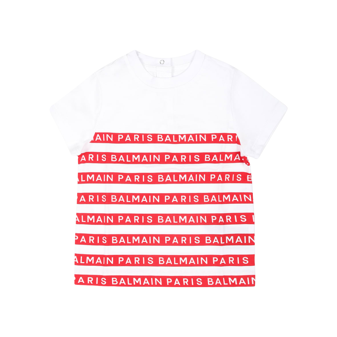 BALMAIN KIDS COTTON T-SHIRT featuring logo print to the front available at Lestyle Boutique Melbourne