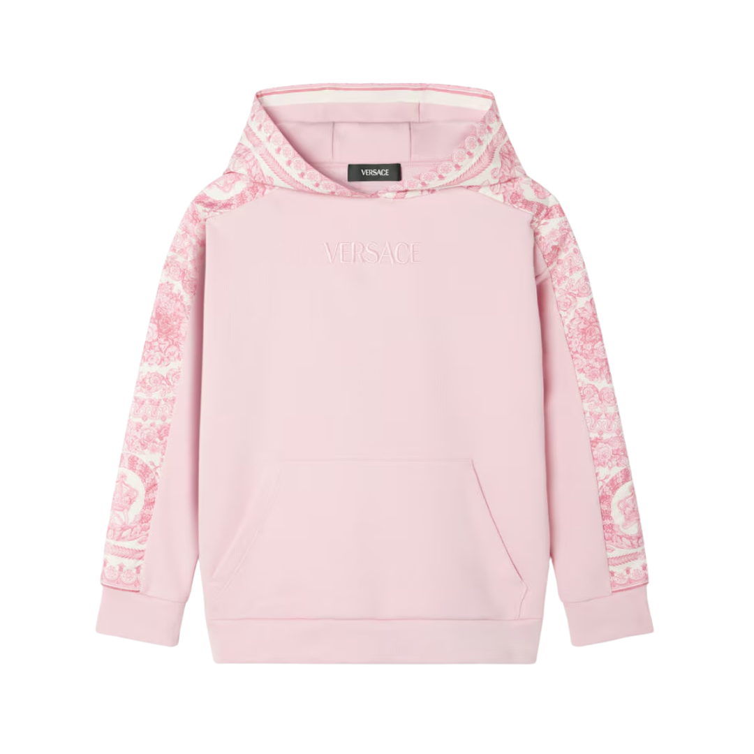 VERSACE KIDS HOODIE featuring Barocco Foulard print and logo embroidery available at Lestyle Boutique Melbourne