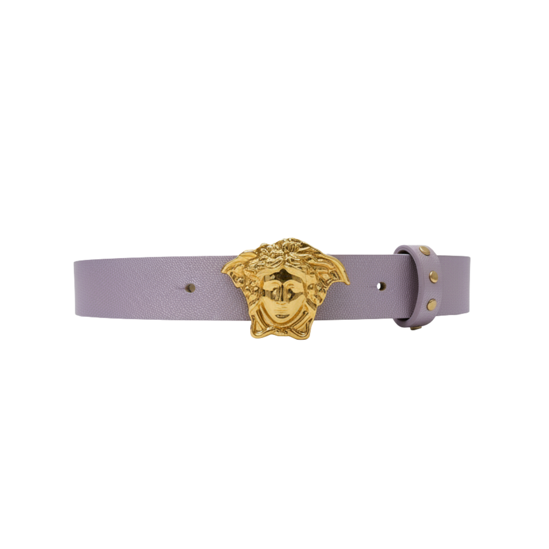 Versace belt featuring gold Medusa buckle available at Lestyle Boutique Melbourne