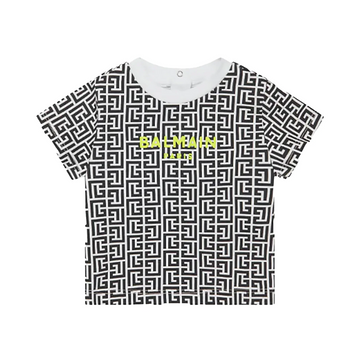 Balmain kids toddler short sleeve T-shirt featuring monogram logo available at Lestyle Boutique Melbourne