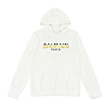 Balmain hoodie featuring gold foil logo available at Lestyle Boutique Melbourne