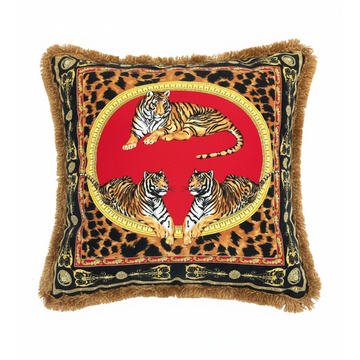 Versace cushion featuring tiger motif on ornate border available at Lestyle Boutique Melbourne
