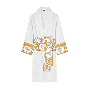 VERSACE BATHROBE featuring a gold baroque pattern available at Lestyle Boutique Melbourne