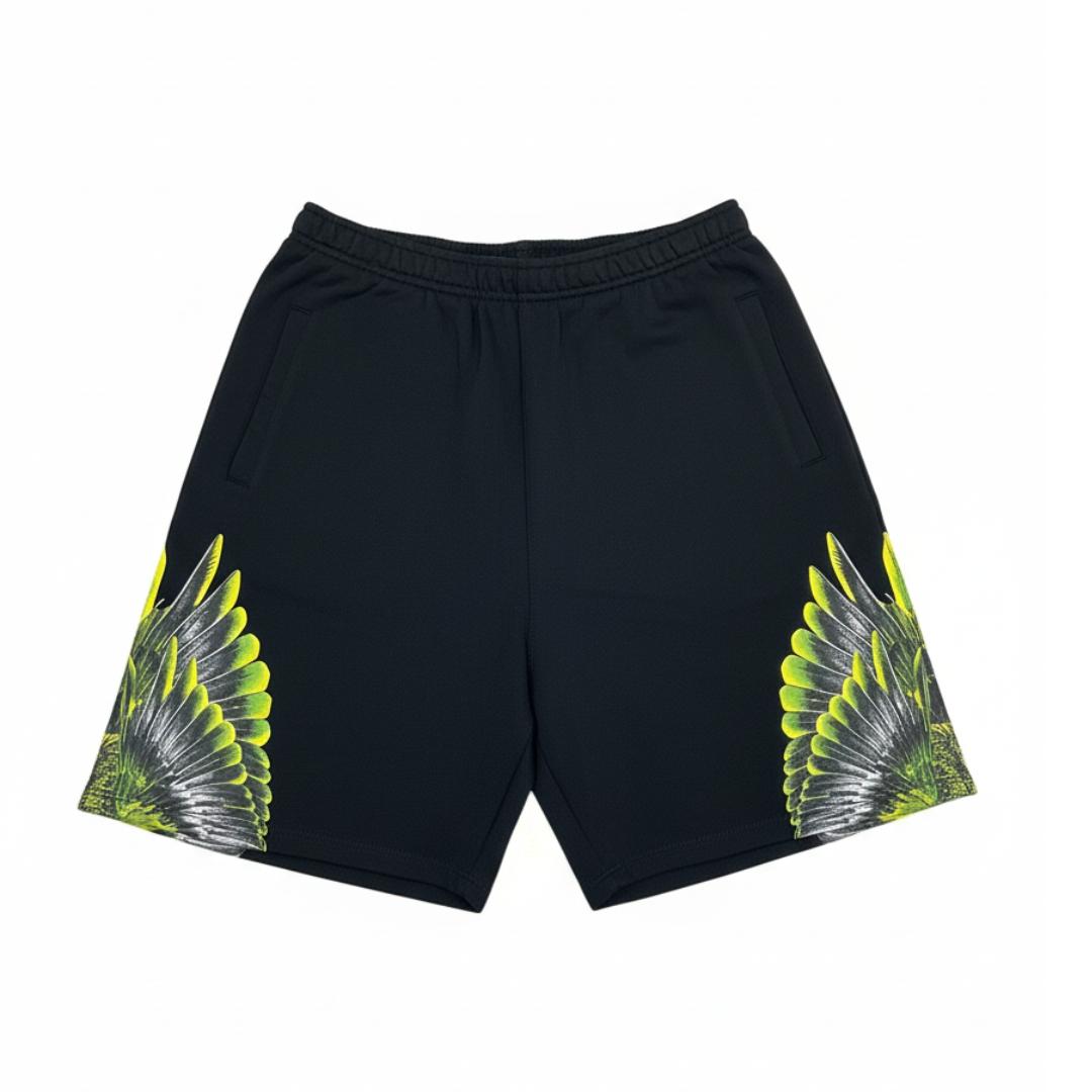 Marcelo Burlon Kids Shorts featuring neon wing graphic available at Lestyle Boutique Melbourne