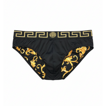 Versace Swim Brief featuring gold-tone baroque print available at Lestyle Boutique Melbourne