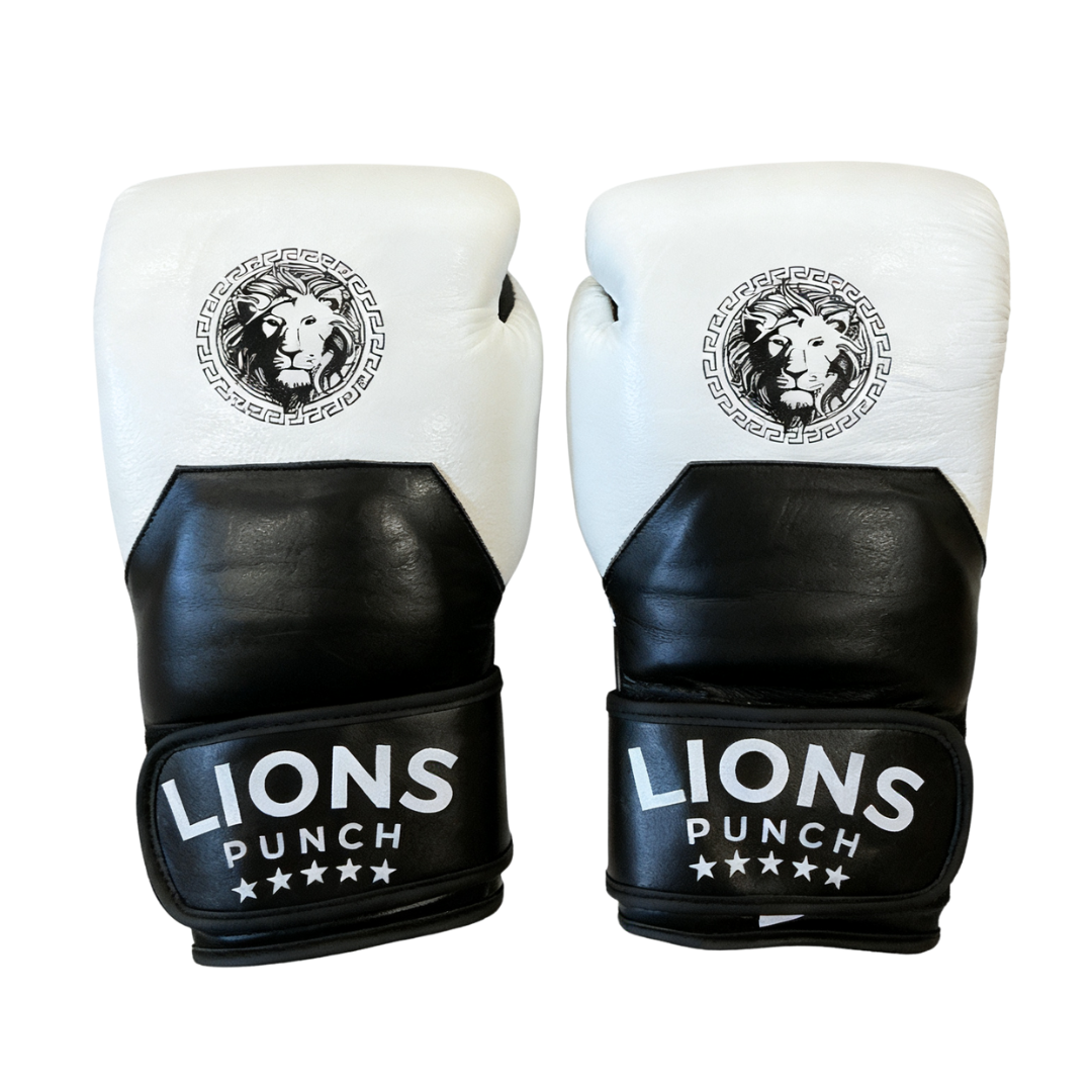 Lions Punch boxing gloves with lion logo wrist strap available at Lestyle Boutique Melbourne