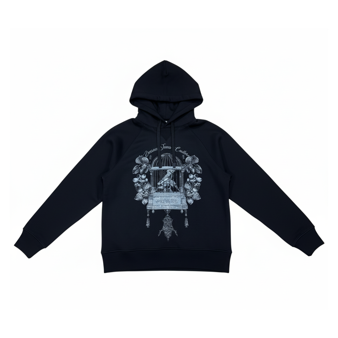 VERSACE JEANS COUTURE HOODIE featuring ornate cage graphic available at Lestyle Boutique Melbourne