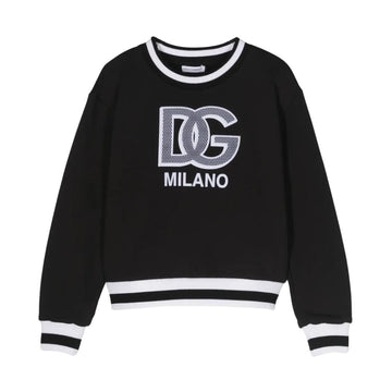 Dolce & Gabbana Kids logo-patch cotton sweatshirt with front patch available at Lestyle Boutique Melbourne