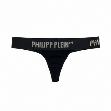 PHILIPP PLEIN UNDERWEAR THONG featuring rhinestone logo waistband available at Lestyle Boutique Melbourne