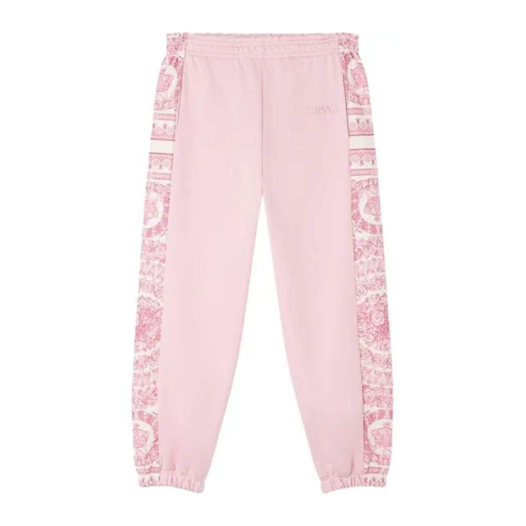 Versace Kids tracksuit bottoms featuring Barocco-panelled detailing available at Lestyle Boutique Melbourne