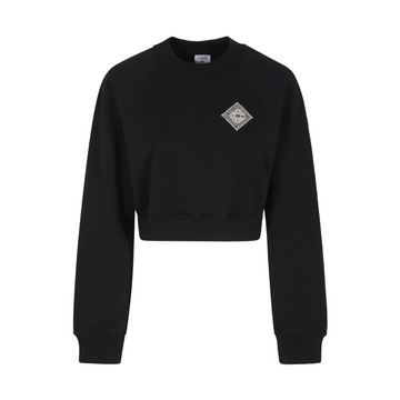 Casablanca Pearl Diamond Patch Cropped Sweatshirt featuring pearl diamond patch available at Lestyle Boutique Melbourne