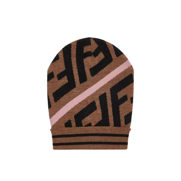FENDI FF LOGO BEANIE featuring Wool Knit available at Lestyle Boutique Melbourne