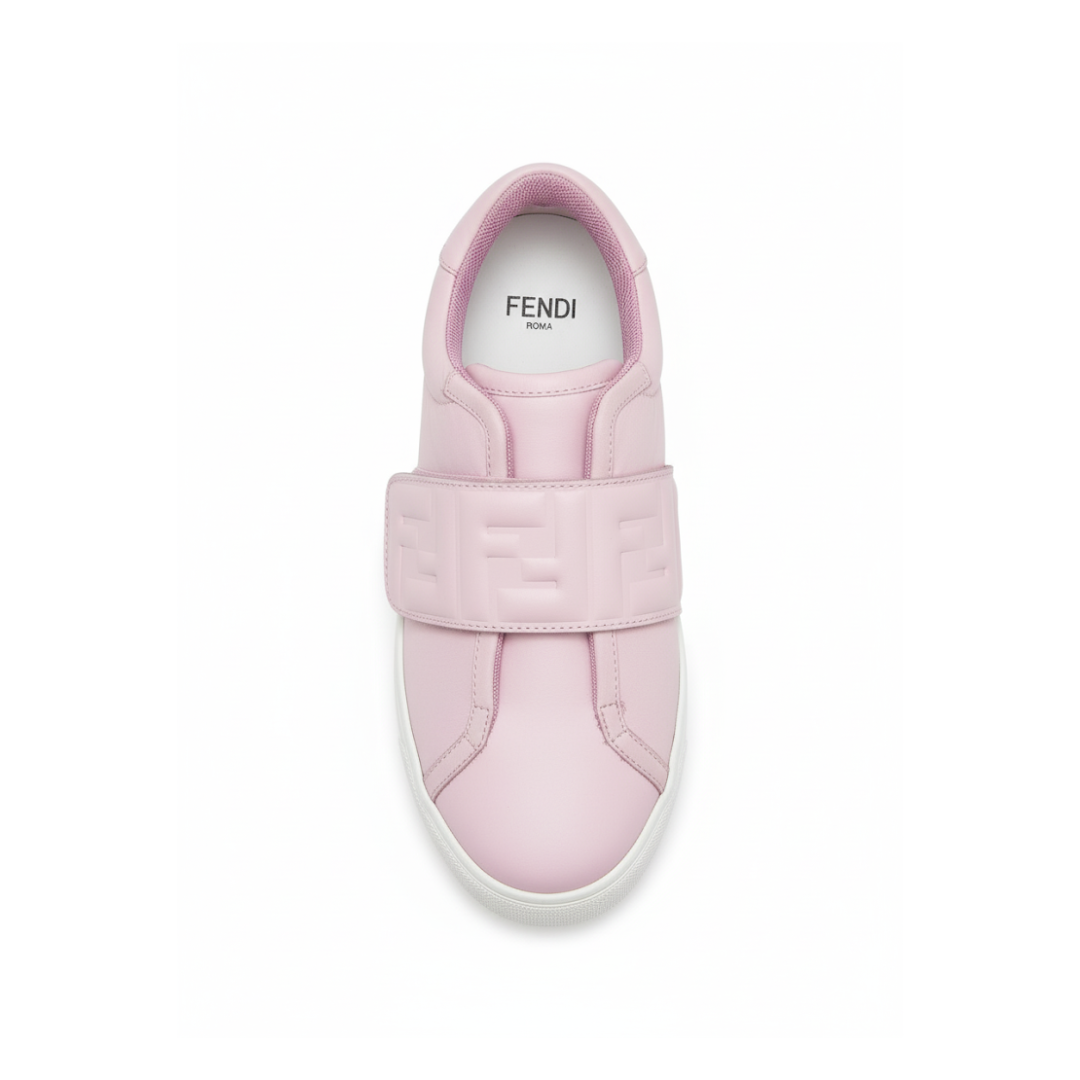 Fendi sneaker for kids featuring Velcro strap with embossed logo available at Lestyle Boutique Melbourne