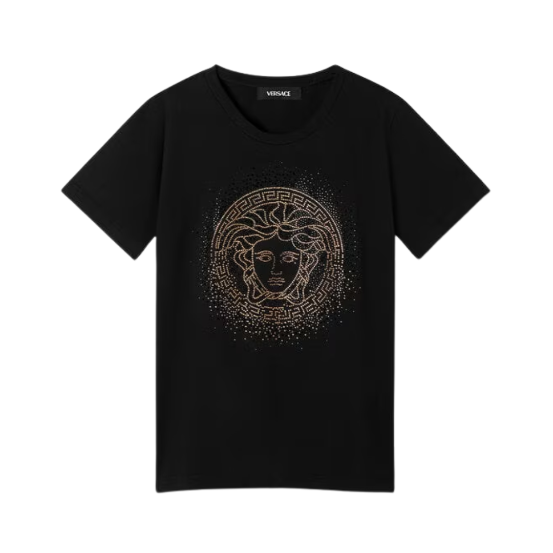 VERSACE KIDS T-SHIRT featuring gold medusa crest design available at Lestyle Boutique Melbourne