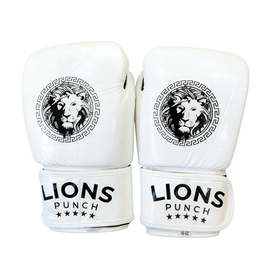 Lions Punch boxing gloves featuring lion logo available at Lestyle Boutique Melbourne