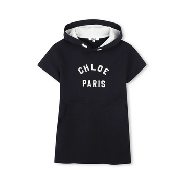 Chloe kids hoodie dress navy with hood and front pocket, available at Lestyle Boutique Melbourne