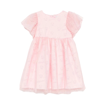 Moschino Baby Girls Bear Logo Dress featuring iconic bear emblem, available at Lestyle Boutique Melbourne