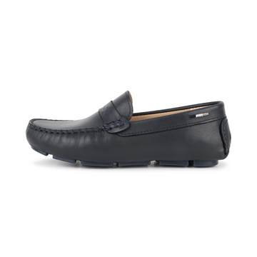 BOSS KIDS leather loafers featuring moc-toe stitching available at Lestyle Boutique Melbourne