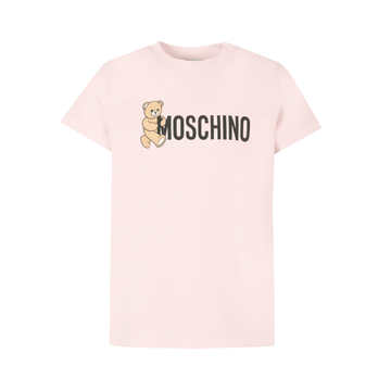 Moschino T-shirt featuring Teddy Bear logo in pink, available at Lestyle Boutique Melbourne