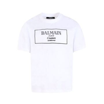 Balmain T-shirt featuring Balmain Couture logo embroidery available at Lestyle Boutique Melbourne