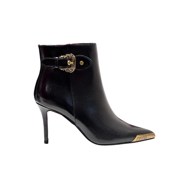 Versace Jeans Couture ankle boot featuring ornate gold-tone buckle strap available at Lestyle Boutique Melbourne