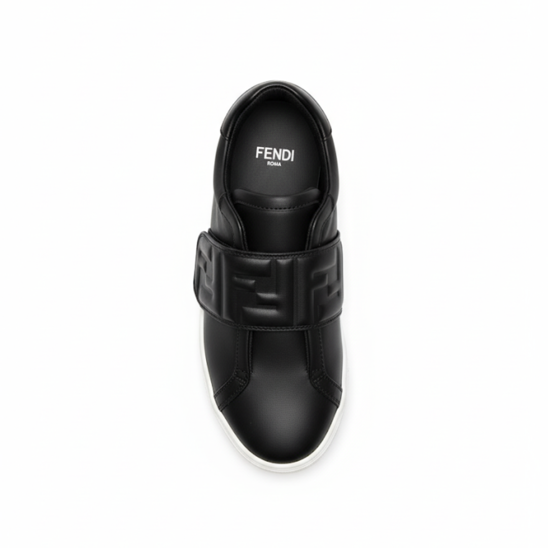 Fendi sneaker featuring strap closure with embossed logo available at Lestyle Boutique Melbourne