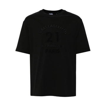 Karl Lagerfeld logo-patch T-shirt featuring a subtle logo patch, available at Lestyle Boutique Melbourne