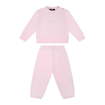 Versace Kids pink logo-print tracksuit (set of two) available at Lestyle Boutique Melbourne