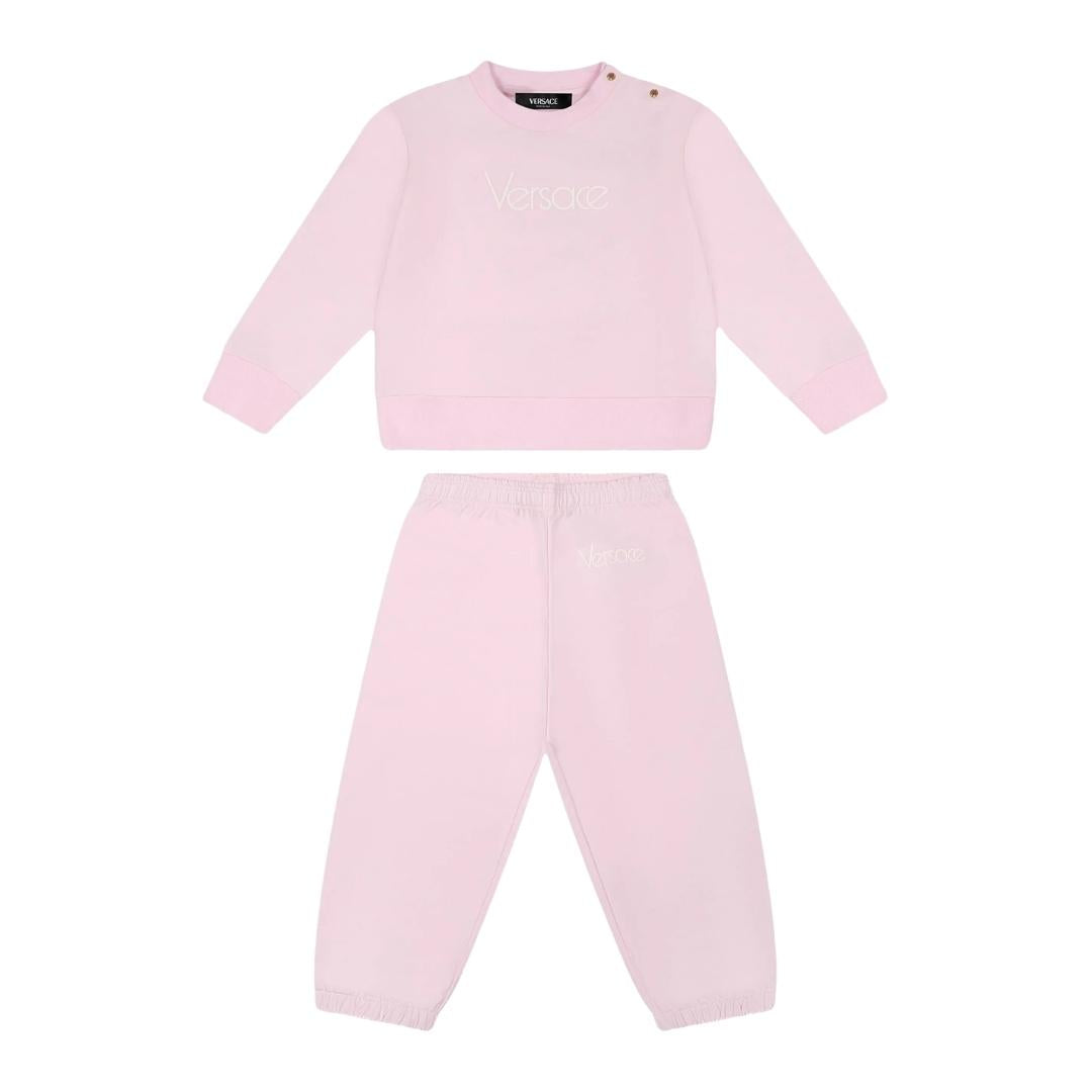 Versace Kids pink logo-print tracksuit (set of two) available at Lestyle Boutique Melbourne