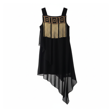 VERSACE DRESS featuring gold fringe detailing available at Lestyle Boutique Melbourne