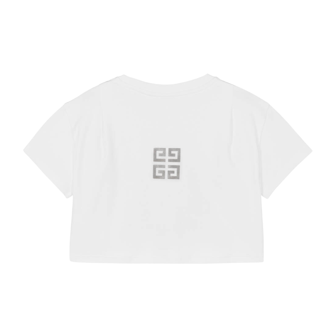 GIVENCHY T-shirt featuring bold shiny silver varsity logo available at Lestyle Boutique Melbourne