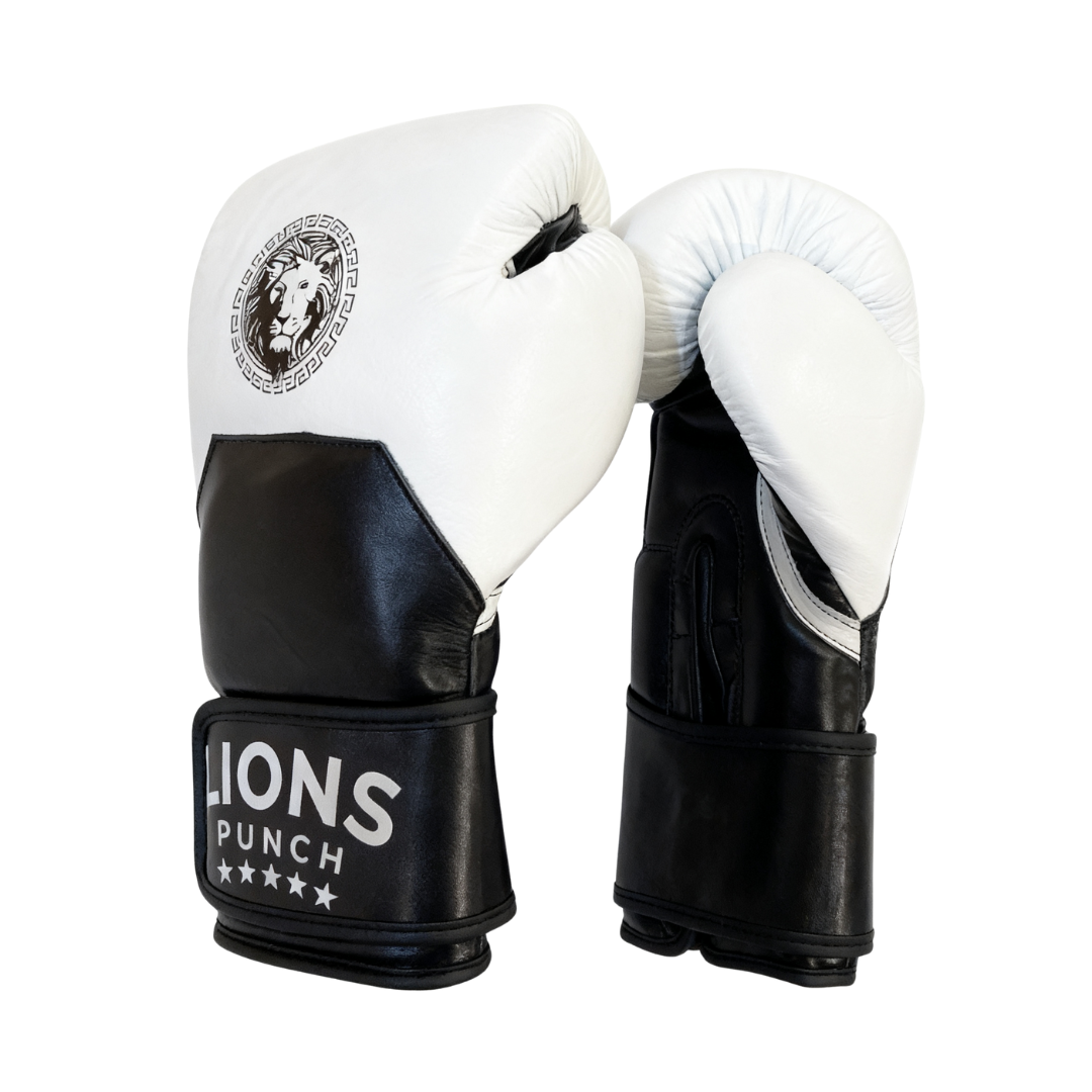 Lions Punch boxing gloves with lion logo wrist strap available at Lestyle Boutique Melbourne