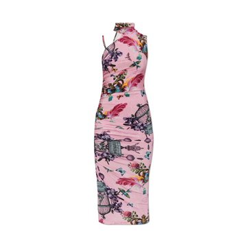 Versace Jeans Couture pink dress featuring colorful print available at Lestyle Boutique Melbourne