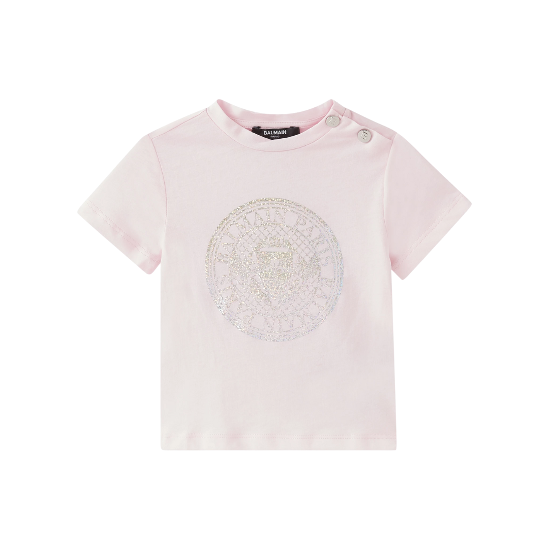 BALMAIN Logo Print T-shirt in Cotton featuring logo print available at Lestyle Boutique Melbourne