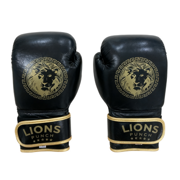 Lions Punch boxing gloves with gold lion emblem available at Lestyle Boutique Melbourne