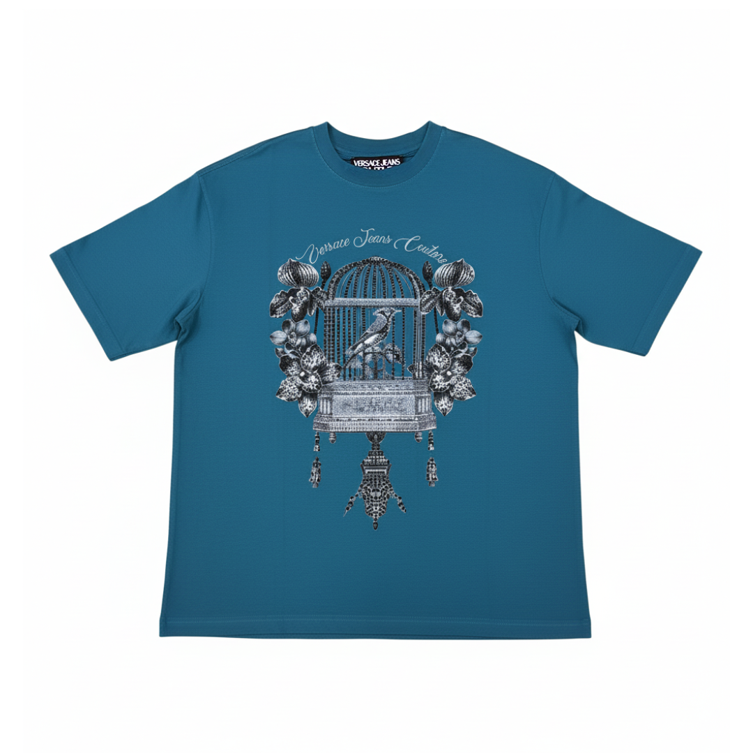 Versace Jeans Couture T-shirt featuring ornate birdcage print available at Lestyle Boutique Melbourne