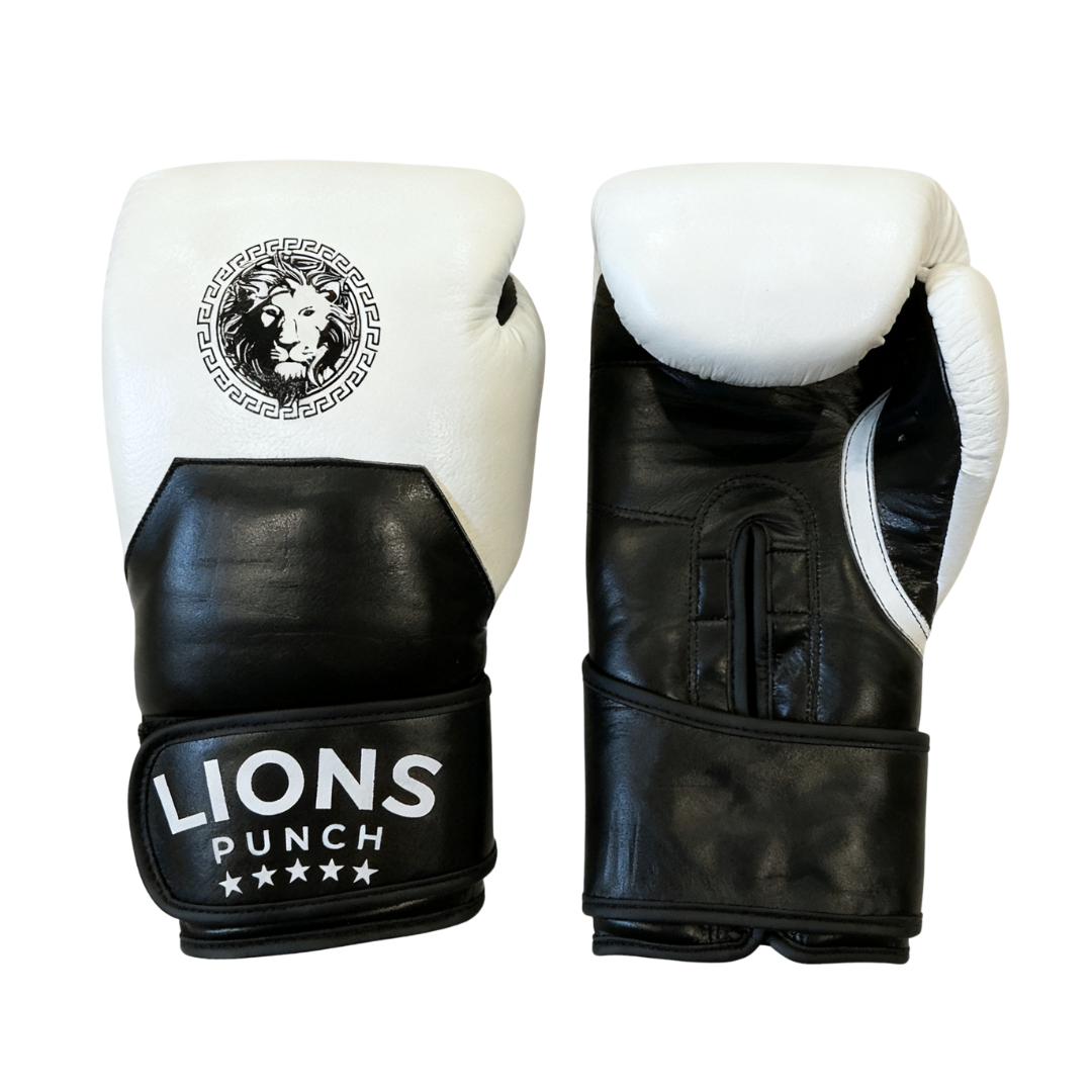 Lions Punch boxing gloves with lion logo wrist strap available at Lestyle Boutique Melbourne