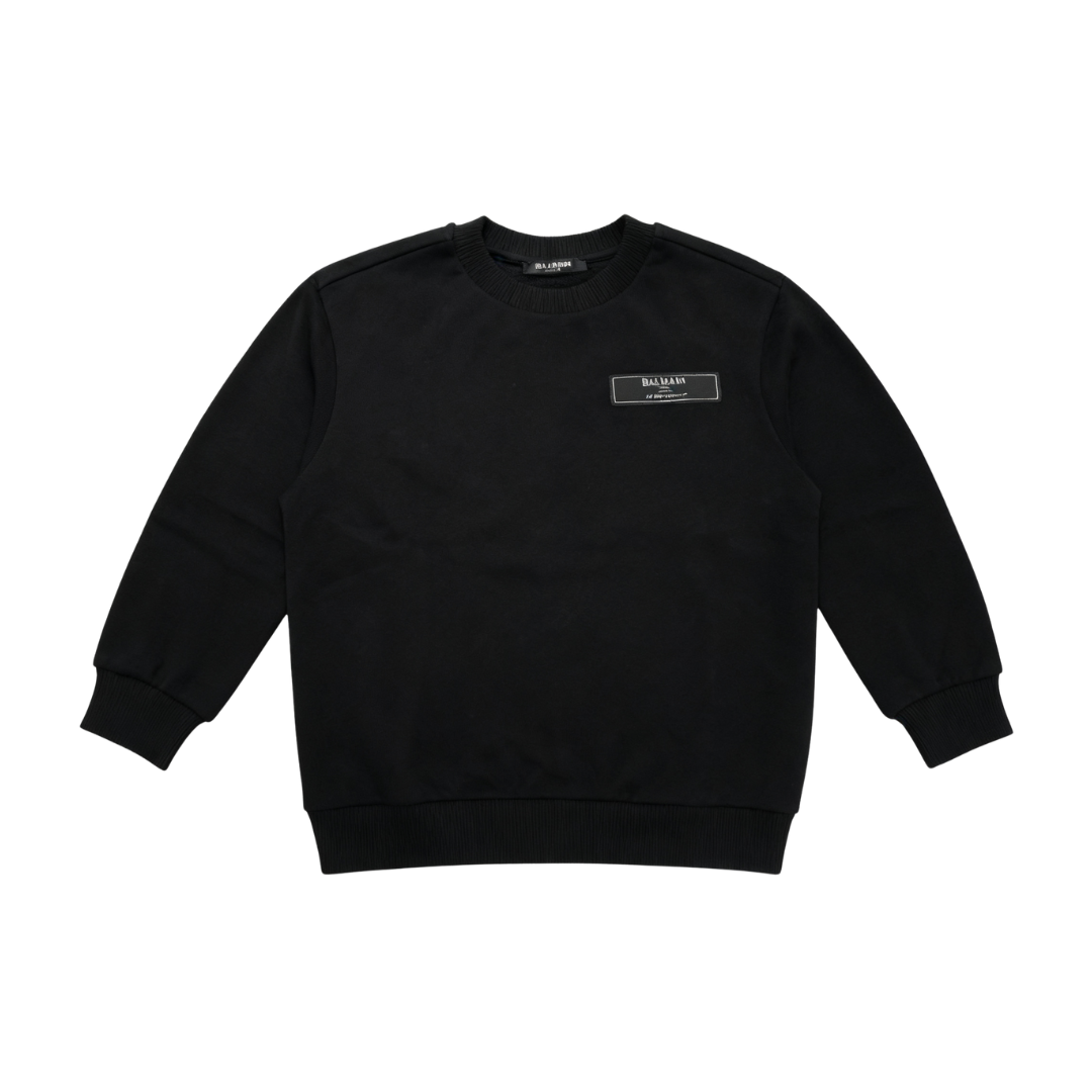 Balmain sweatshirt featuring chest logo patch available at Lestyle Boutique Melbourne