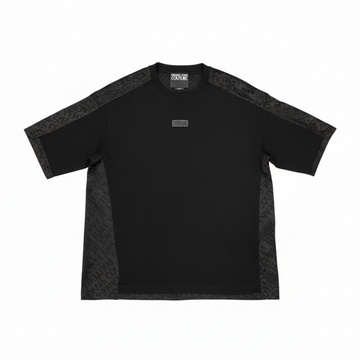 VERSACE JEANS COUTURE T-SHIRT featuring tonal side panels with logo pattern available at Lestyle Boutique Melbourne