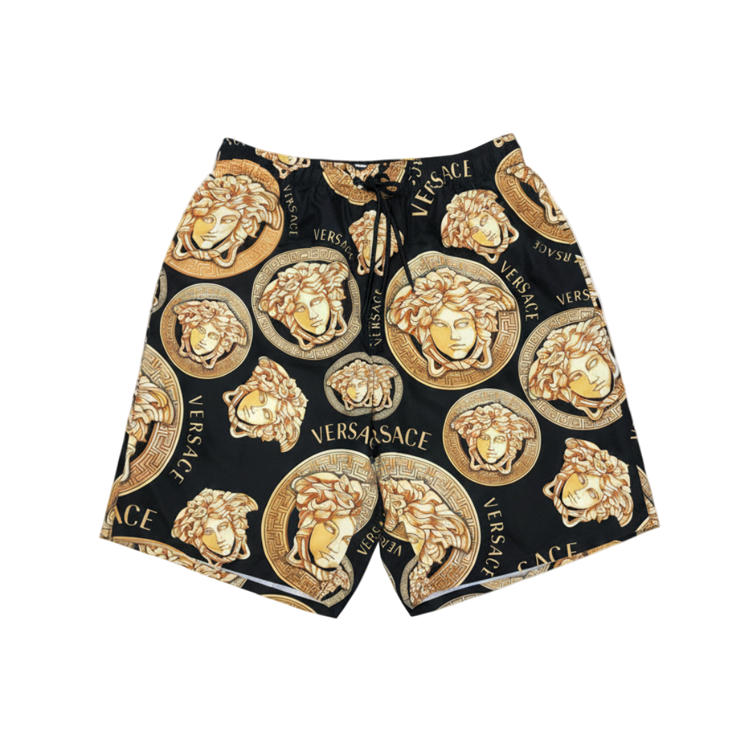 VERSACE SWIM SHORTS featuring GOLD MEDUSA PRINT available at Lestyle Boutique Melbourne