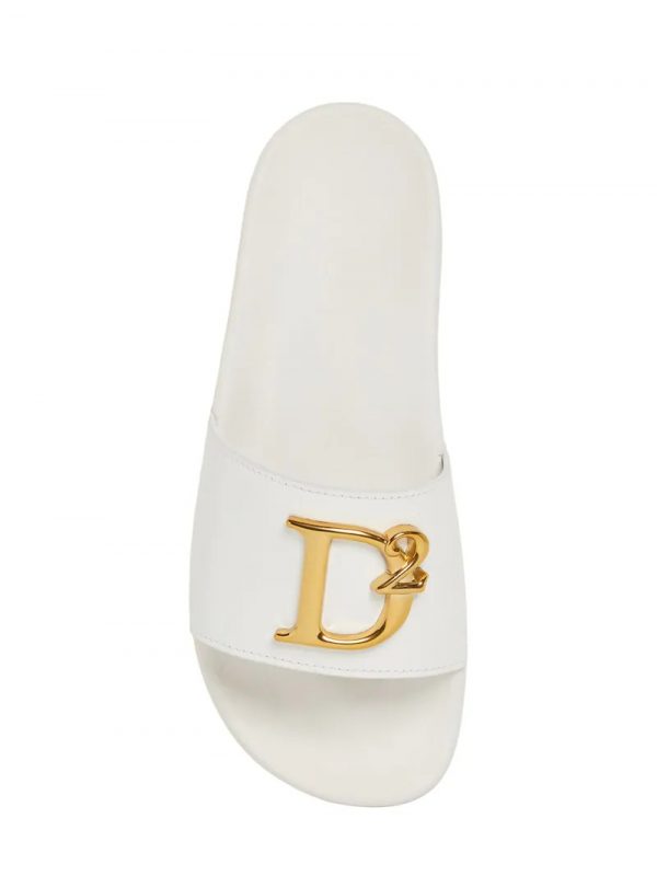 DSQUARED2 slides with 10mm rubber sole and calf leather, available at Lestyle Boutique Melbourne