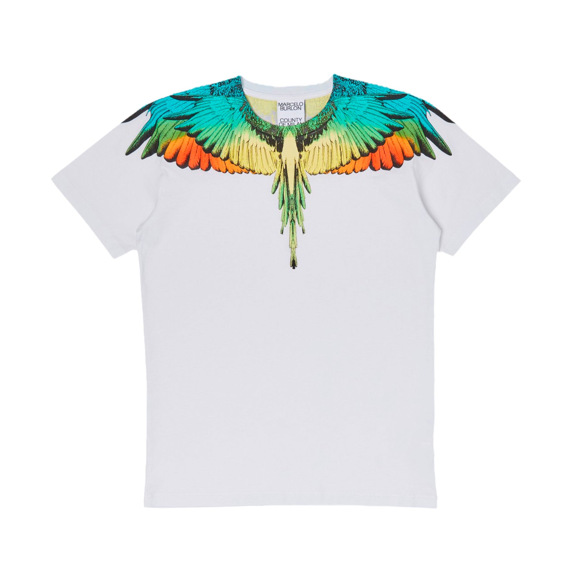 Marcelo Burlon Icon Wings T-shirt in White/Orange/Green - Lestyle Boutique Melbourne