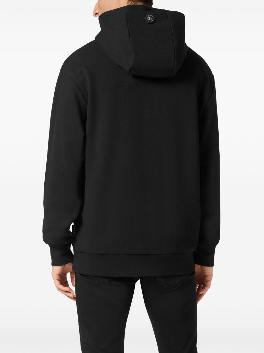 PHILIPP PLEIN logo-print cotton-blend hoodie featuring MILAN logo available at Lestyle Boutique Melbourne