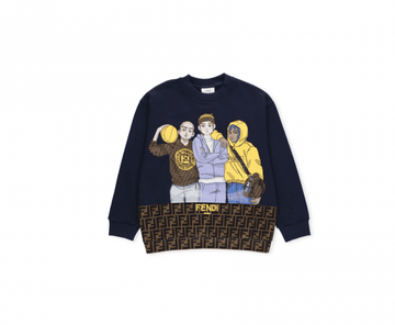 Fendi Kids Sweatshirt with embroidered logo, stylish and comfortable, available at Lestyle Boutique Melbourne
