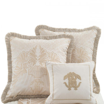 Roberto Cavalli cushion with jacquard fabric and elegant fringe detail, available at Lestyle Boutique Melbourne