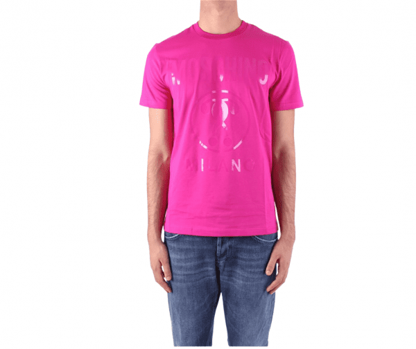 Moschino T-Shirt in pink with logo print, available at Lestyle Boutique Melbourne