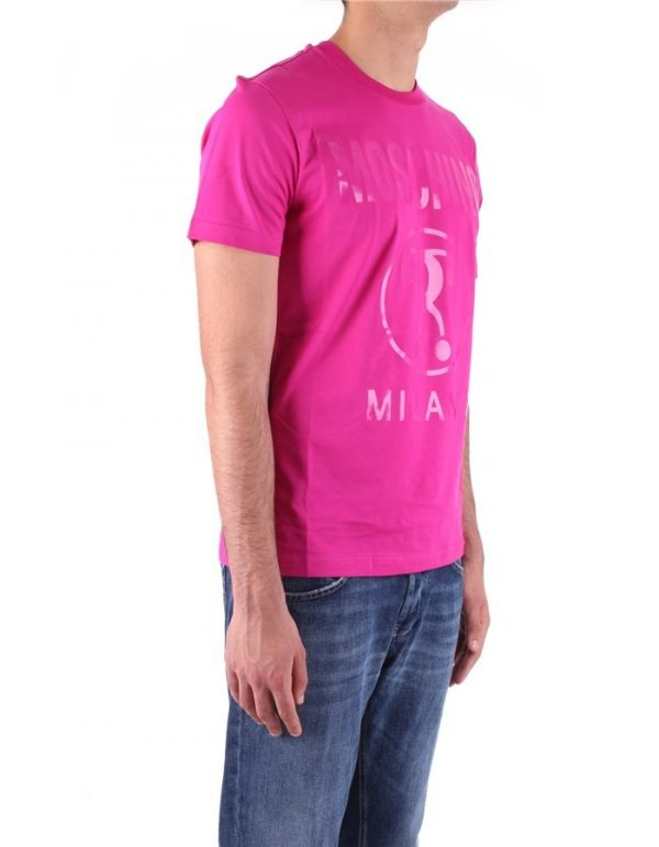 Moschino T-Shirt in pink with logo print, available at Lestyle Boutique Melbourne