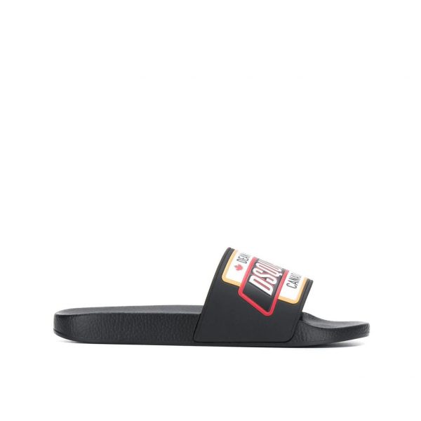 DSQUARED2 slides with logo patch, crafted for comfort and style, available at Lestyle Boutique Melbourne