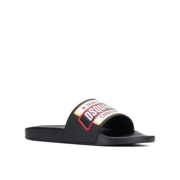 DSQUARED2 slides with logo patch, crafted for comfort and style, available at Lestyle Boutique Melbourne